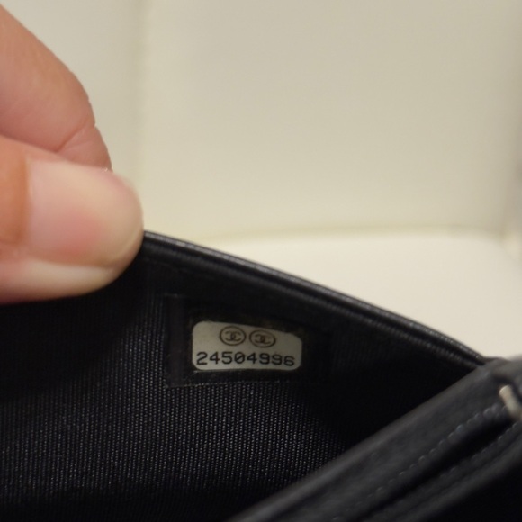 😍👜Chanel Iridescent Lambskin Quilted Pearl Wallet On Chain WOC Black - Picture 9 of 15